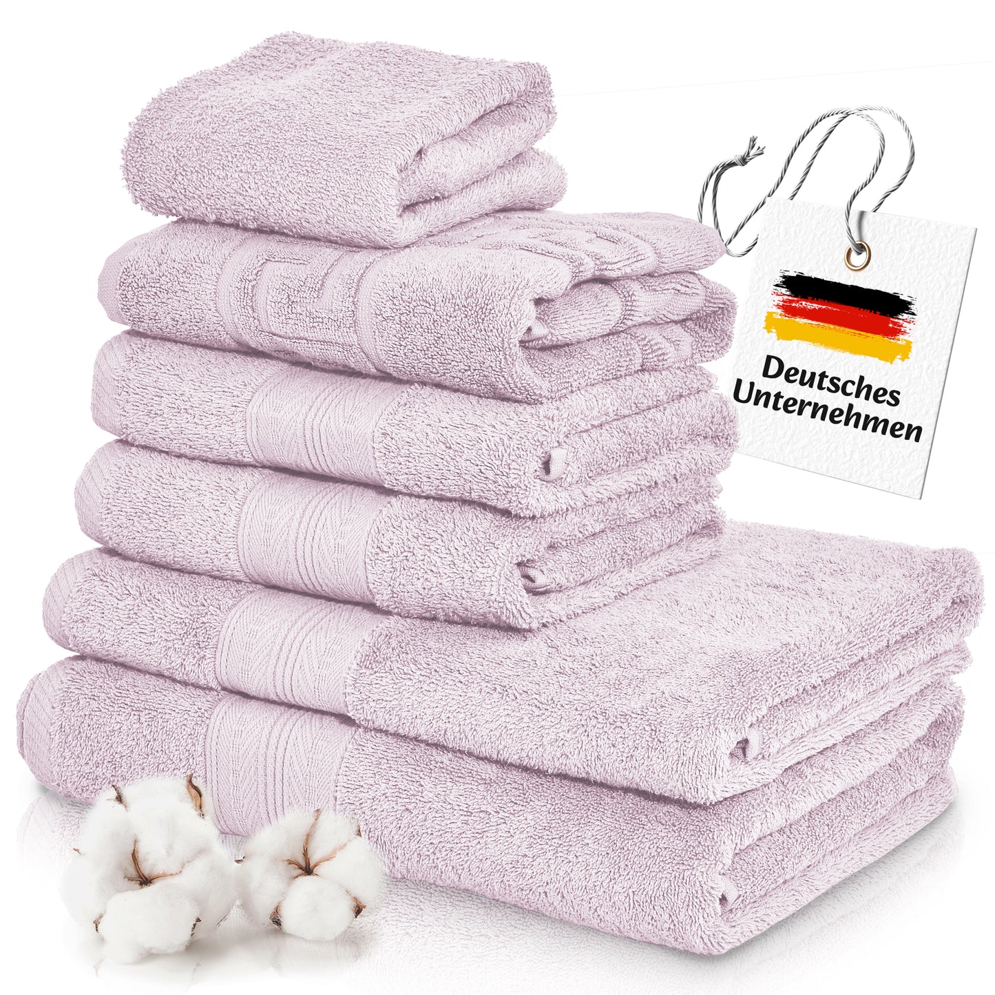 Boazhan Luxury Handtuch 6er Set | Handtuch + Badematte + Haarturban