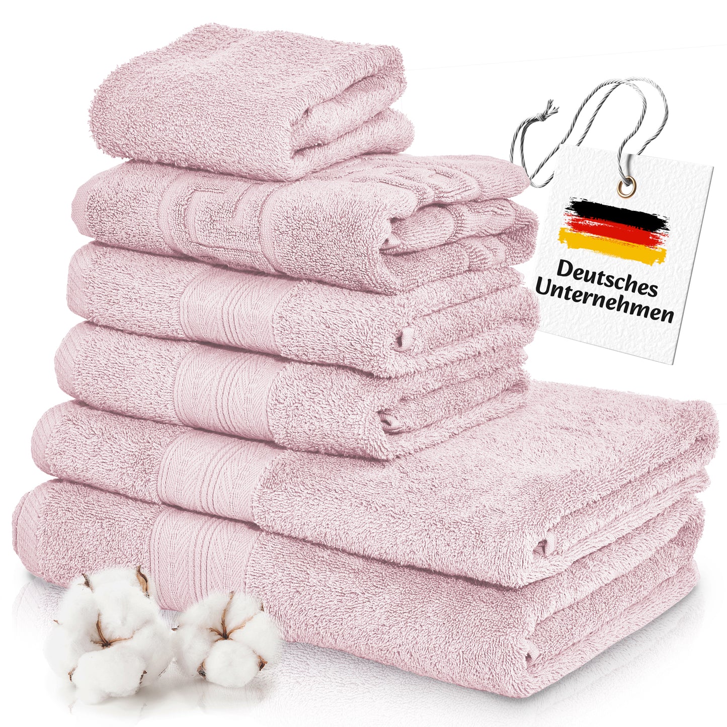 Boazhan Luxury Handtuch 6er Set | Handtuch + Badematte + Haarturban