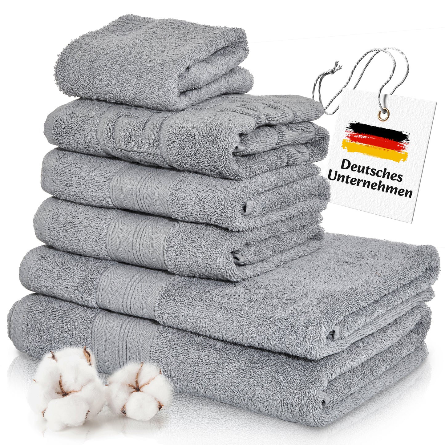 Boazhan Luxury Handtuch 6er Set | Handtuch + Badematte + Haarturban