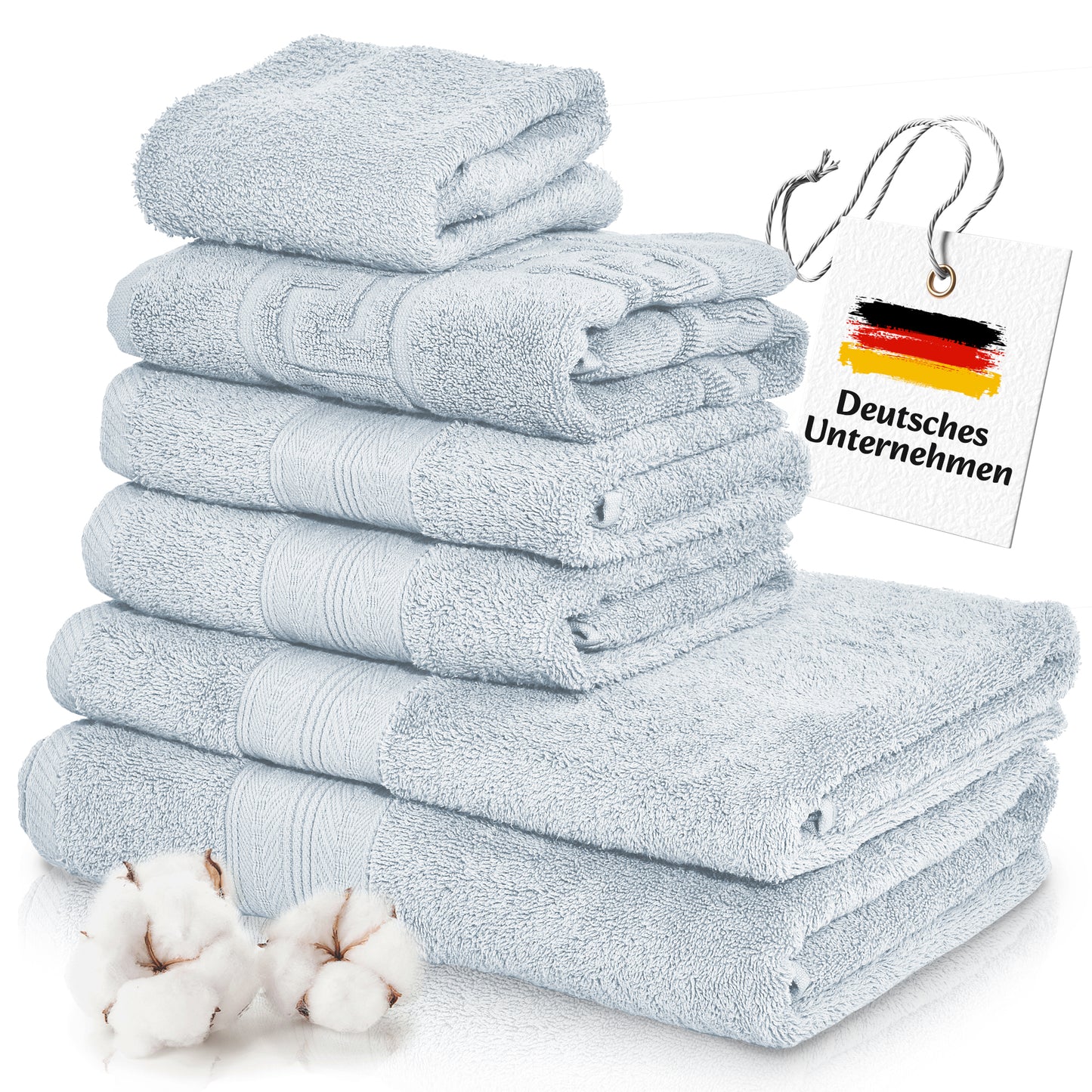 Boazhan Luxury Handtuch 6er Set | Handtuch + Badematte + Haarturban