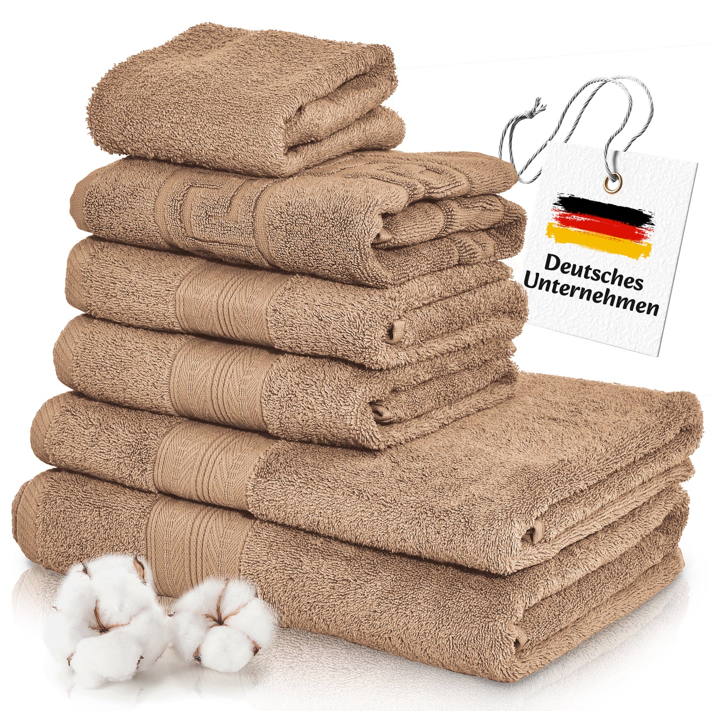 Boazhan Luxury Handtuch 6er Set | Handtuch + Badematte + Haarturban