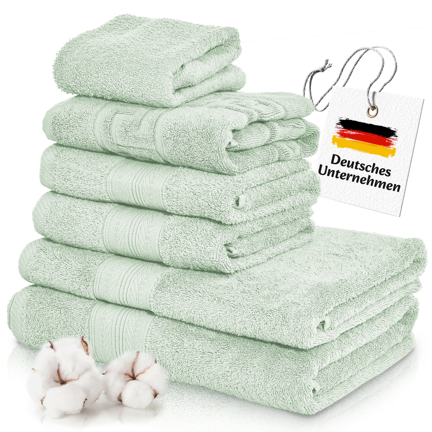 Boazhan Luxury Handtuch 6er Set | Handtuch + Badematte + Haarturban