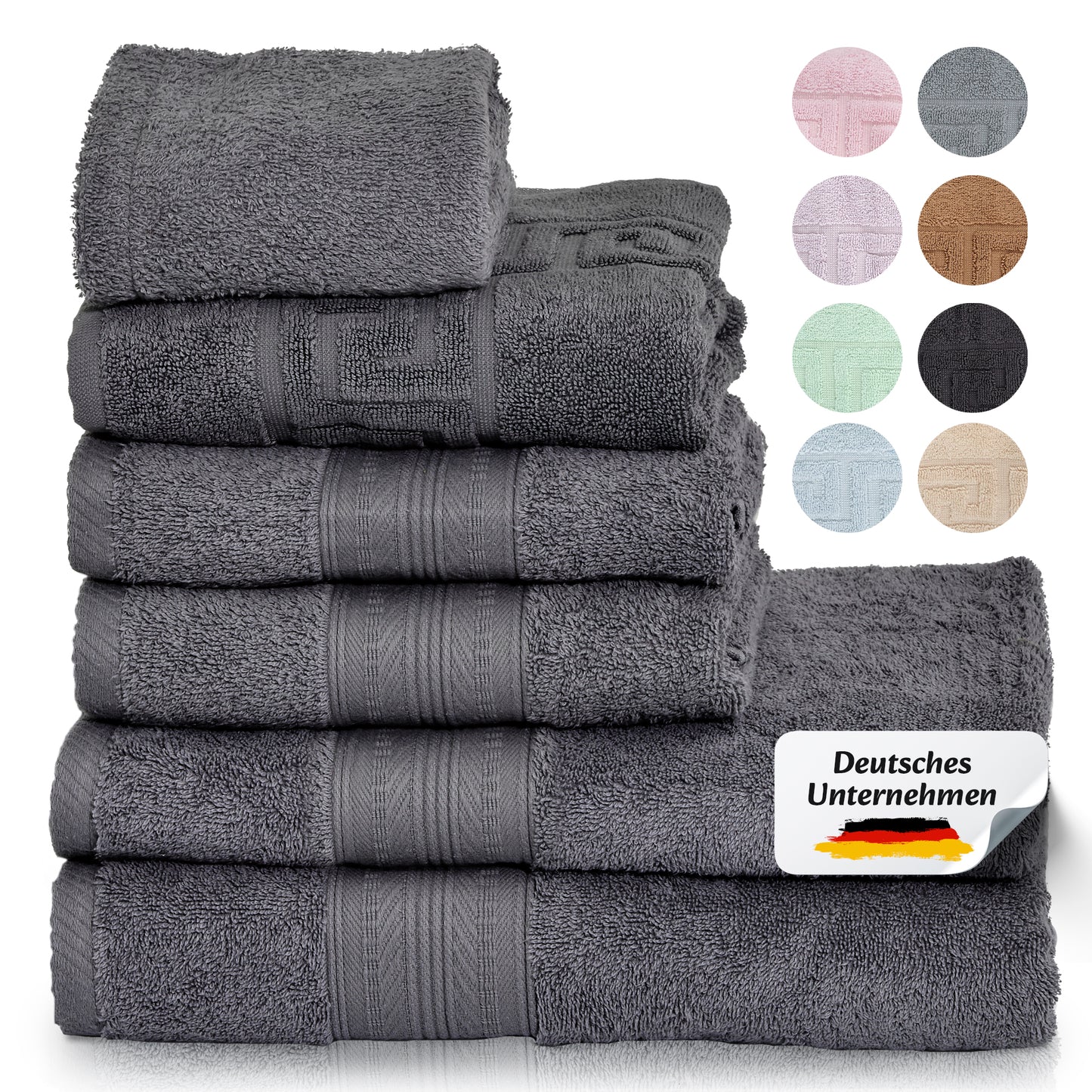 Boazhan Luxury Handtuch 6er Set | Handtuch + Badematte + Haarturban
