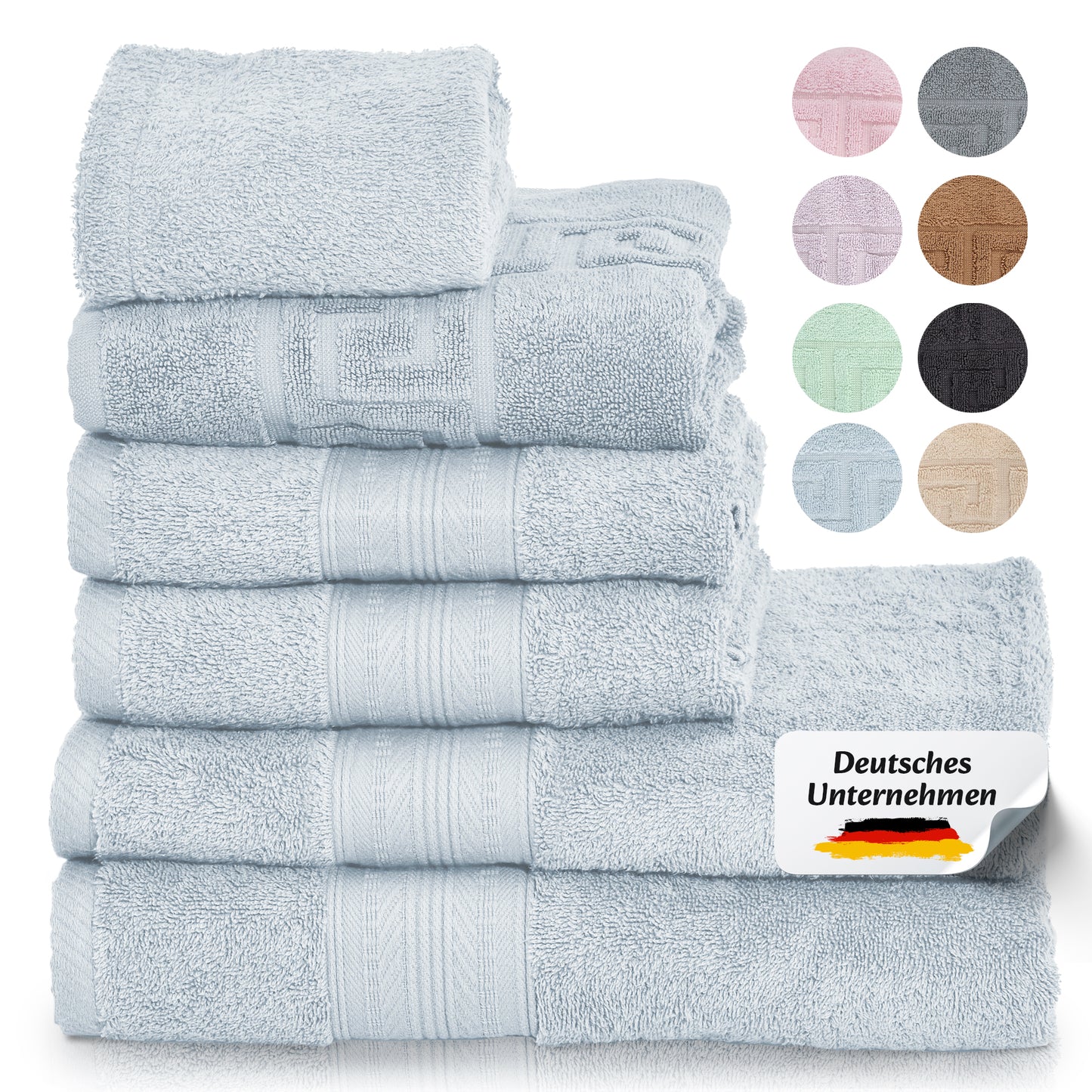 Boazhan Luxury Handtuch 6er Set | Handtuch + Badematte + Haarturban