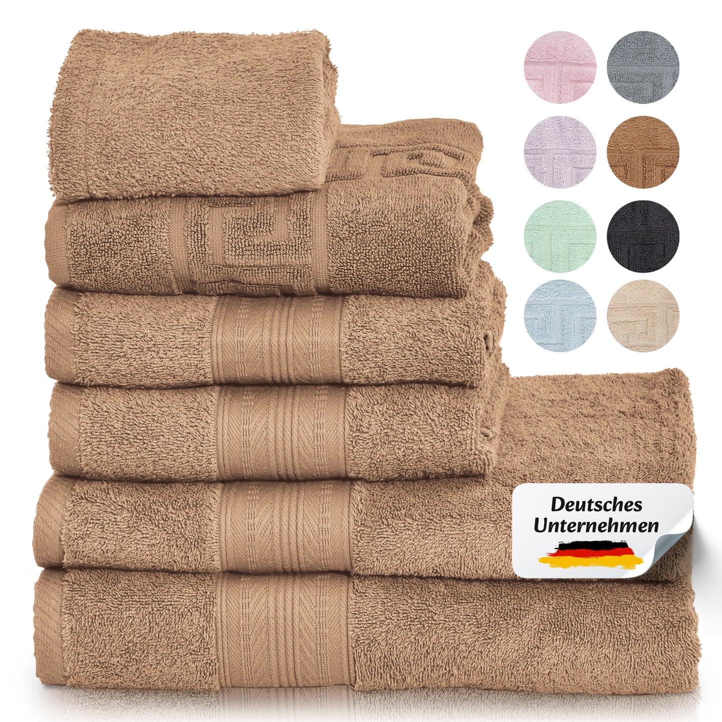 Boazhan Luxury Handtuch 6er Set | Handtuch + Badematte + Haarturban