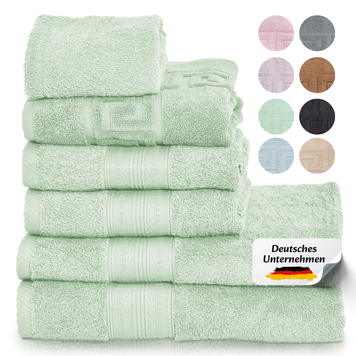 Boazhan Luxury Handtuch 6er Set | Handtuch + Badematte + Haarturban
