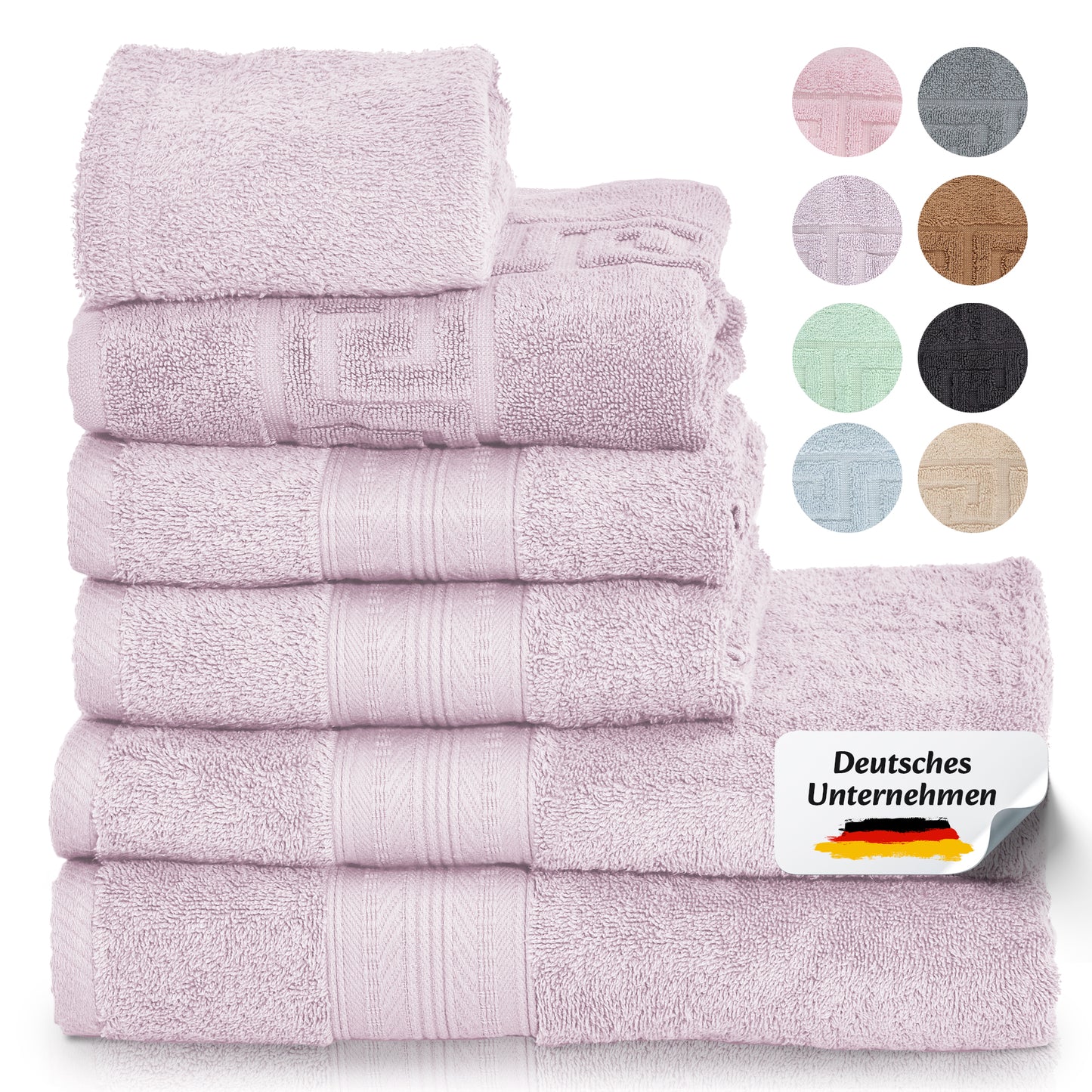 Boazhan Luxury Handtuch 6er Set | Handtuch + Badematte + Haarturban