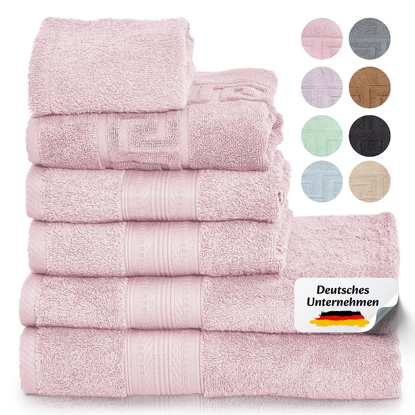Boazhan Luxury Handtuch 6er Set | Handtuch + Badematte + Haarturban