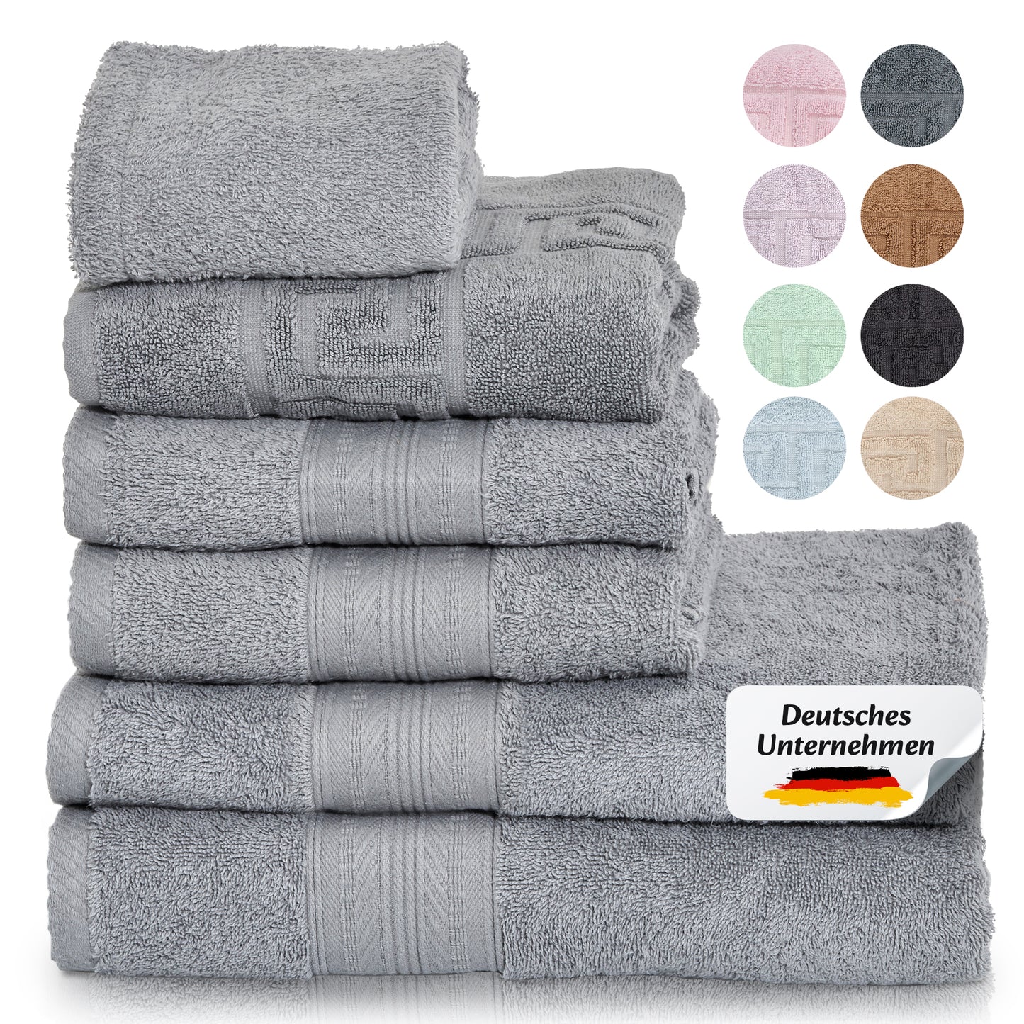 Boazhan Luxury Handtuch 6er Set | Handtuch + Badematte + Haarturban