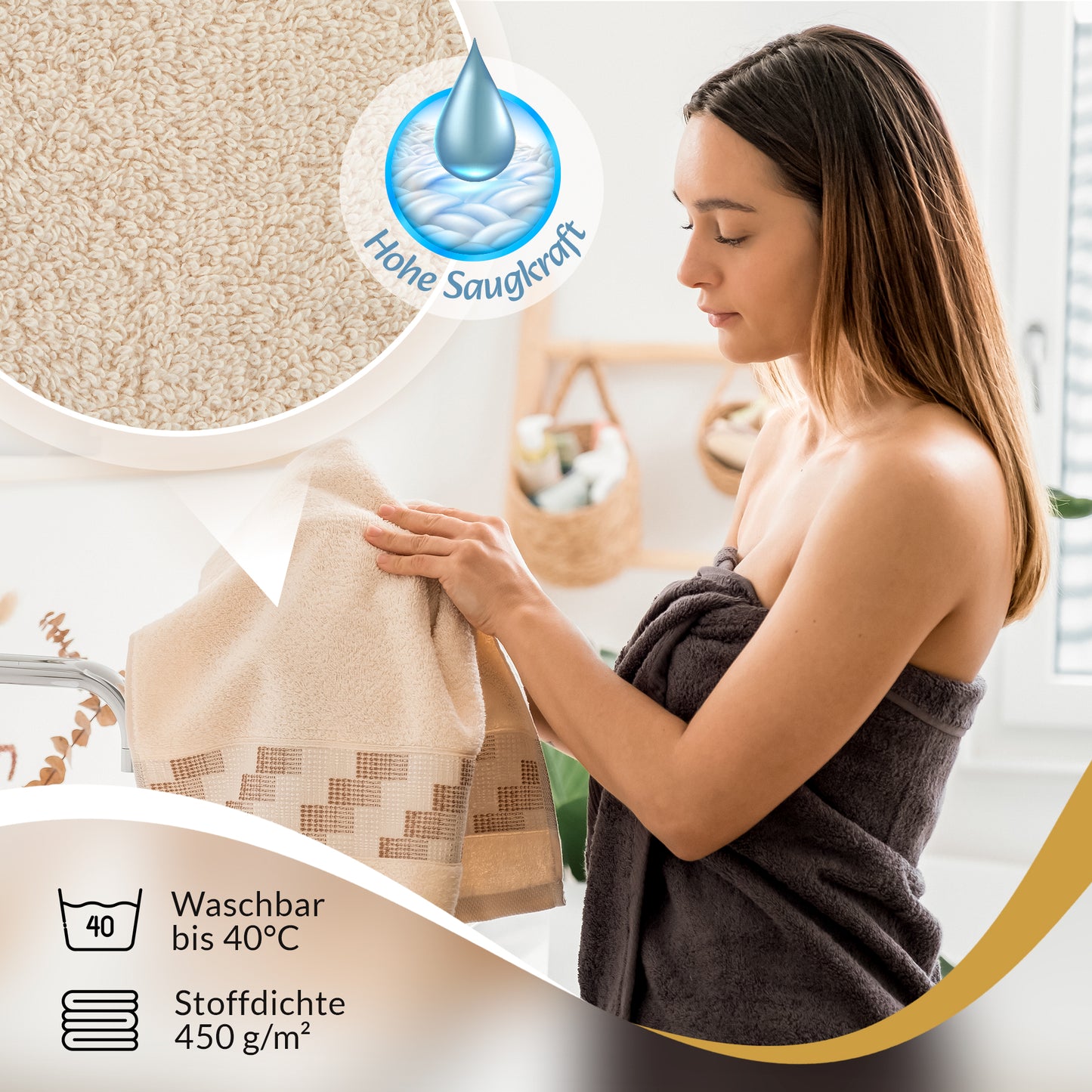 Boazhan Luxury Handtuch Jaquard | 50x90 cm